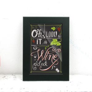 "Wine o'clock", 10x15cm